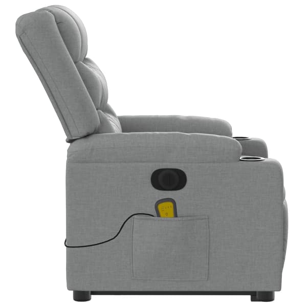 vidaXL Elektrisk lyftande massagefåtölj ljusgrå