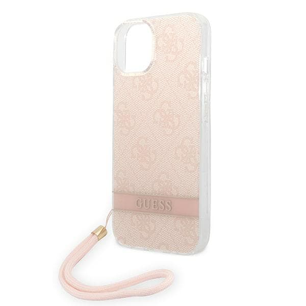 Guess 4G Print Strap-skal till iPhone 14 Plus, Rosa