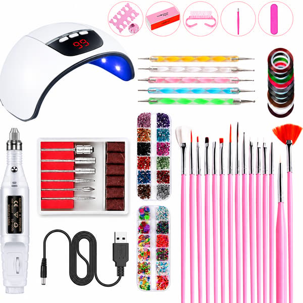 Hybridsæt, LED UV-lampe, manicure, fræsemaskine