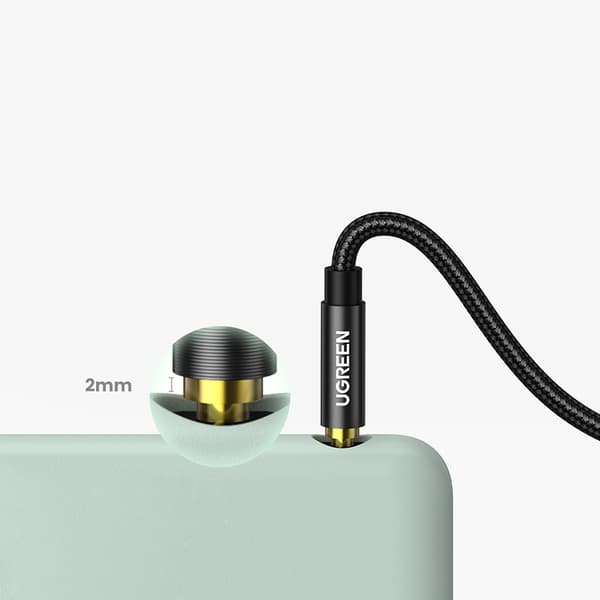 Vinklet AUX-lydkabel til side 2x Mini Jack 3,5 mm 1 m blå