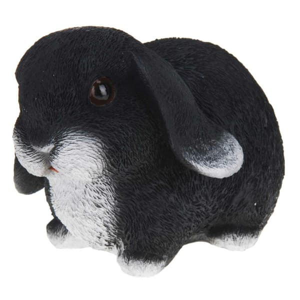 Trädgårdsfigur svart kanin 16 cm