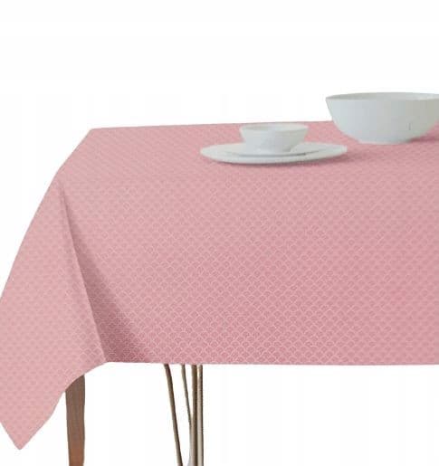 Fläckbeständig jacquardduk 130x180 rosa