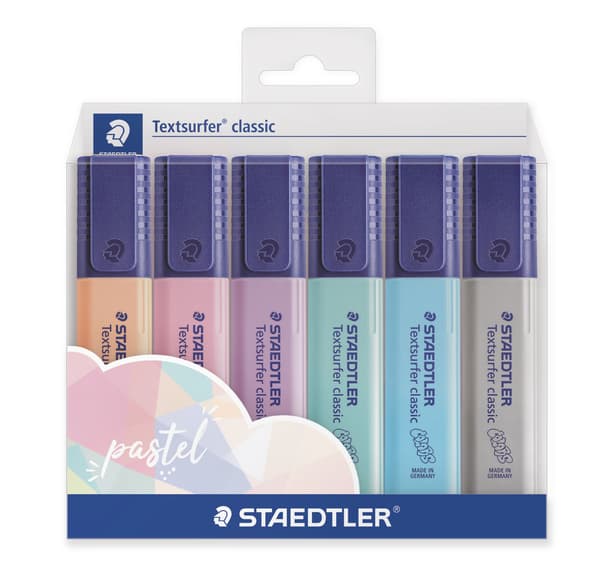 Textsurfer klassisk pastel overstregningstusch, 6 farver 3583