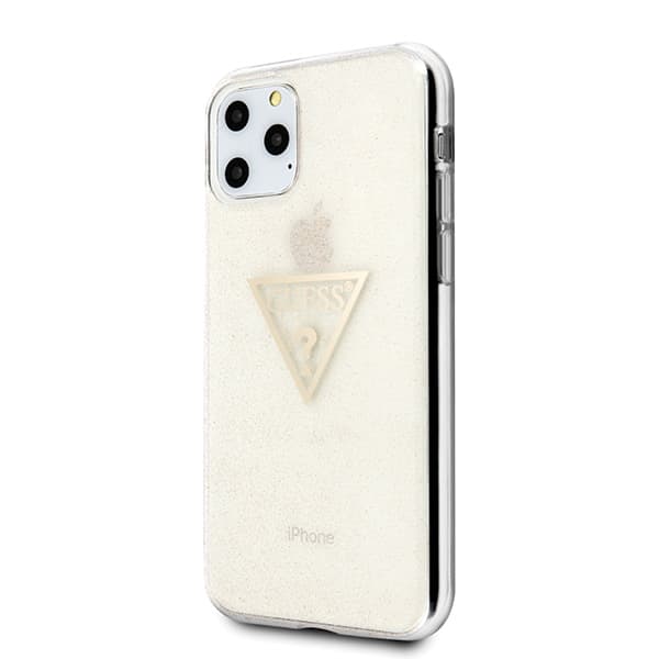 Guess Glitter Triangle-skal till iPhone 11 Pro, Guld