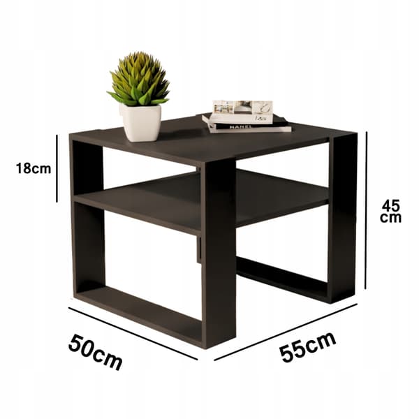 Vitt soffbord 55x55cm loft retro bord bänk