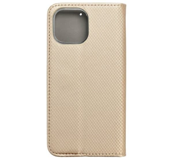 IPHONE 13 PRO SKAL MED FLAP, MAGNET, GULD + GLAS
