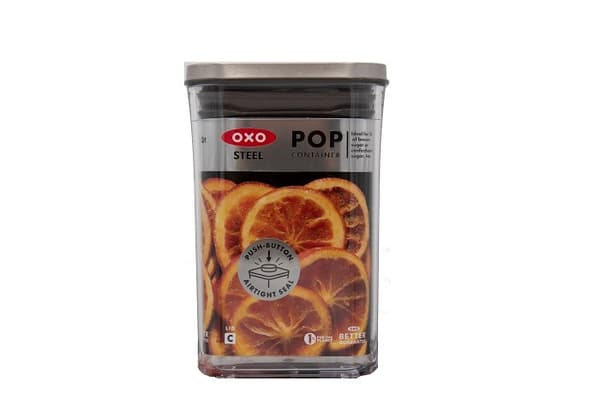 POP2 1L Firkantet Beholder - Stål / OXO
