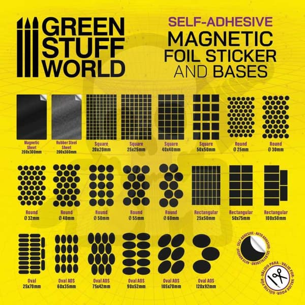 GSTU522944 Selvklæbende magnetiske baser, rektangulær, 30x60