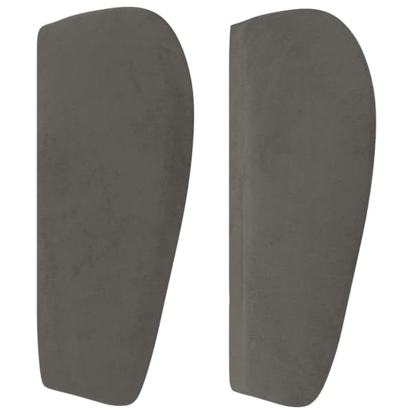 vidaXL Vingad sänggavel mörkgrå 203x23x78/88 cm sammet