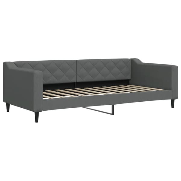 vidaXL Bäddsoffa mörkgrå 90x200 cm tygöverdrag