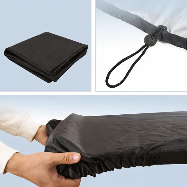 Vattentätt studsmattaöverdrag i 210D polyester för pool, 244×146×9 cm