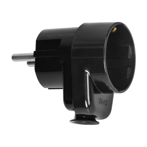 Uni-Schuko stik med Schuko jordstik 16A 230V sort