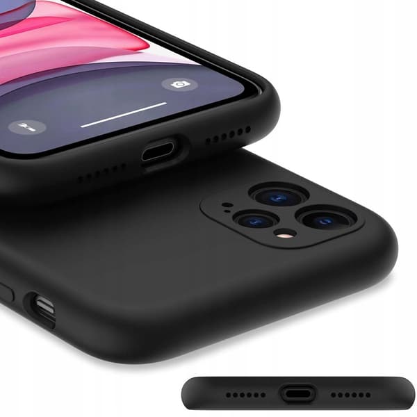 IPHONE 12 PRO MAX -kotelo, silikonimatta, musta + lasi
