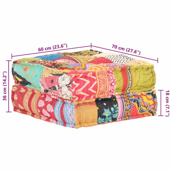 vidaXL puf, 60x70x36 cm, patchwork, stof
