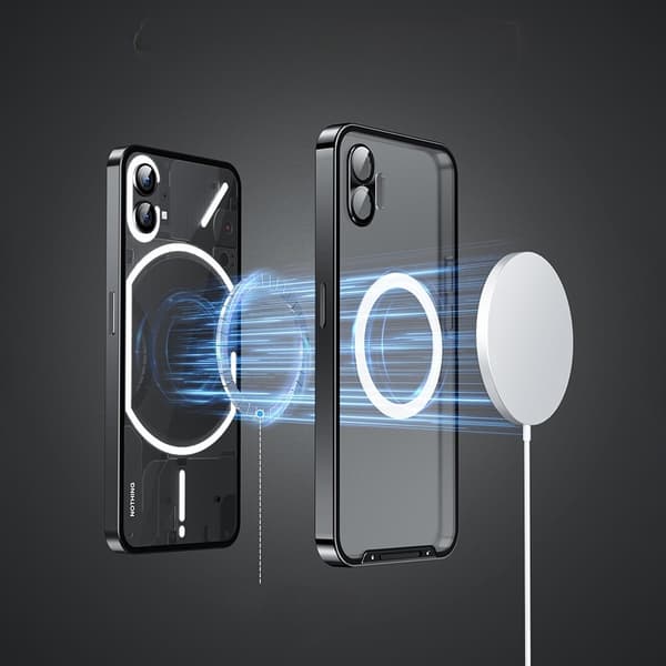 Etui med kamerabeskyttelse til Nothing Phone (2), MagSafe-Ready, Klar/Sort