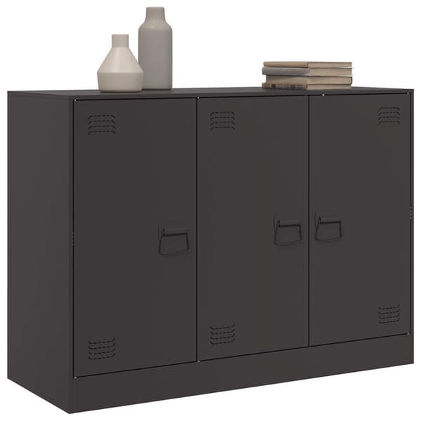vidaXL skab, sort, 99x39x73 cm, stål