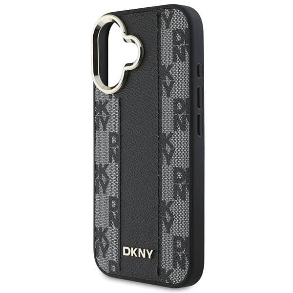 DKNY Magsafe-etui med ternet mønster til iPhone 16 Plus, sort