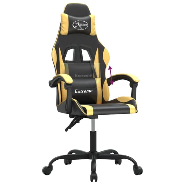 vidaXL gamingstol, sort og guld, kunstlæder