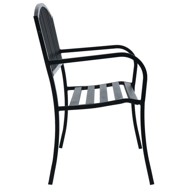 vidaXL Puutarhapenkki musta 120 cm teräs