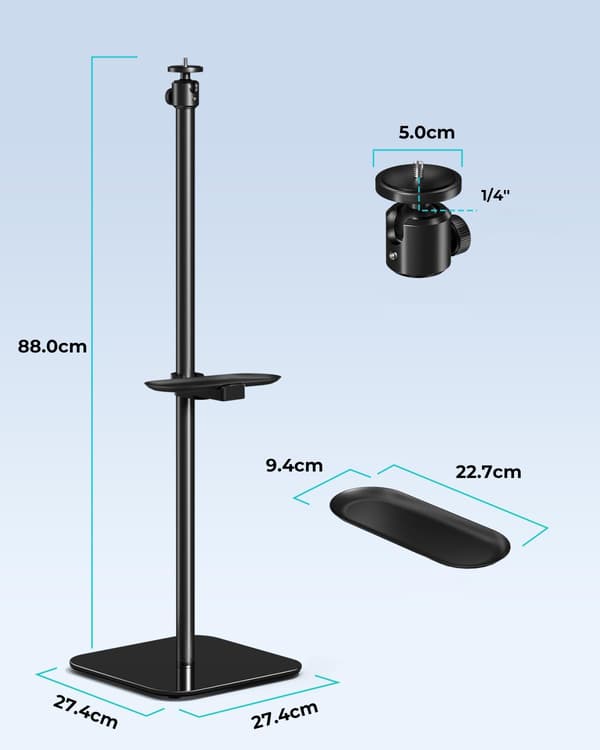 Universal projektorstativ viozon DE-PR-01B 88 cm justerbart stativ til projektor og bærbar computer