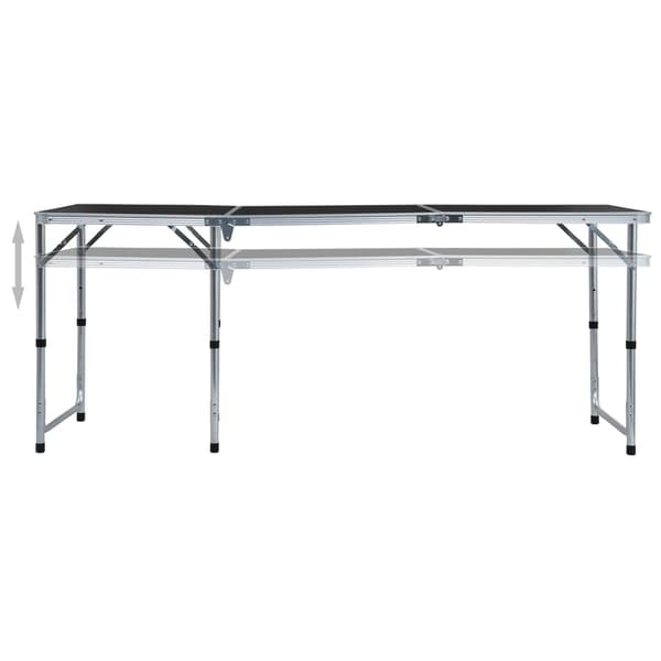 vidaXL foldbart campingbord grå aluminium 180 x 60 cm