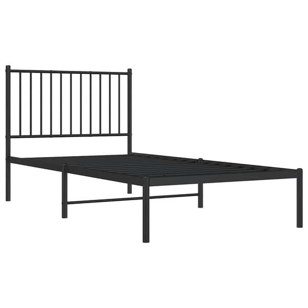 vidaXL Metallinen sängynrunko päädyllä musta 90x190 cm