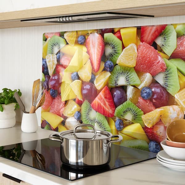 Dekorativ serveringsbricka i glas för snacks, hackad frukt, 80x52 cm