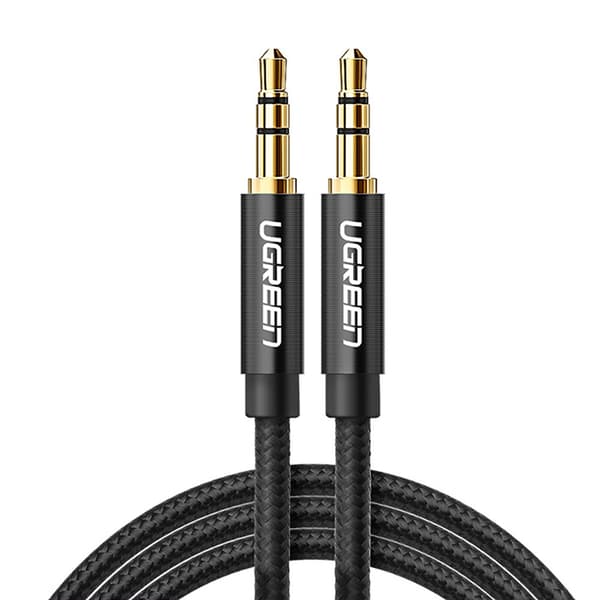 Lydkabel 2x mini-jack 3,5 mm 2m sort