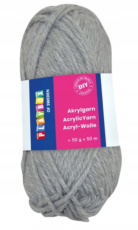 Akrylgarn, garn - 50 g Akryl GRÅ