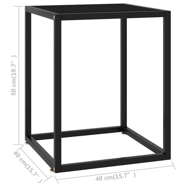 vidaXL sofabord, sort glas, 40x40x50 cm