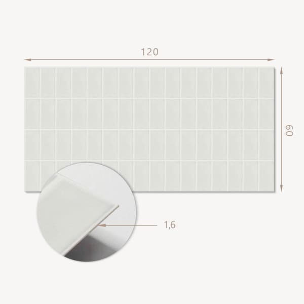 Tryckt vinylväggpanel för matsal 120x60 cm enkel rektangulär mosaik