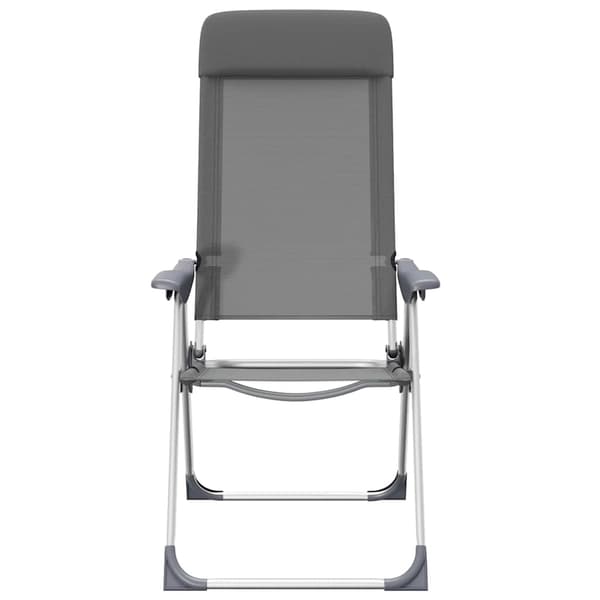 vidaXL Hopfällbara campingstolar, set om 4, grå, aluminium