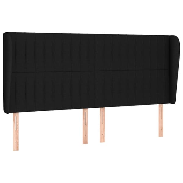 vidaXL vingeformet nakkestøtte sort 203x23x118/128 cm stof