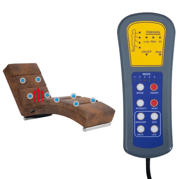 vidaXL Massageschäslong, brun, konstläder