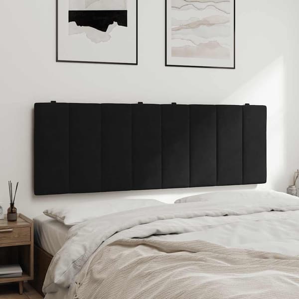 vidaXL Sängynpäädyn tyyny, musta, 140 cm, sametti