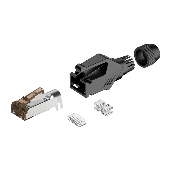 RJ45-plugg med skydd Roxtone RJ45C5E-PH-YL