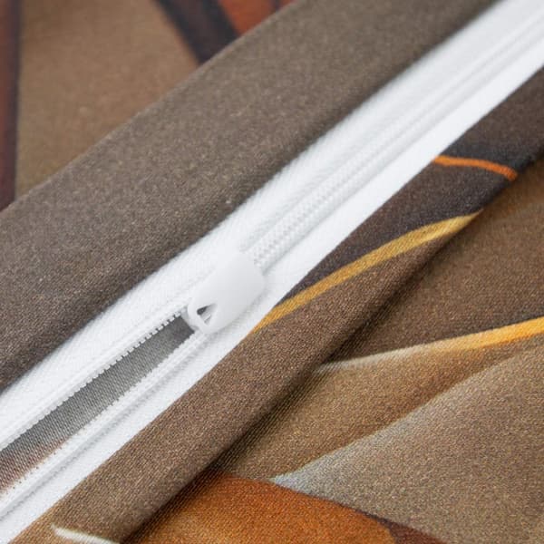 Bäddset 140x200+70x90 BOMULL SATIN orange blommönster