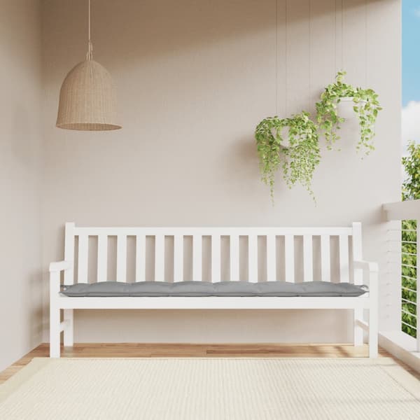 vidaXL Puutarhapenkin tyyny, harmaa, 200x50x7 cm, kangas