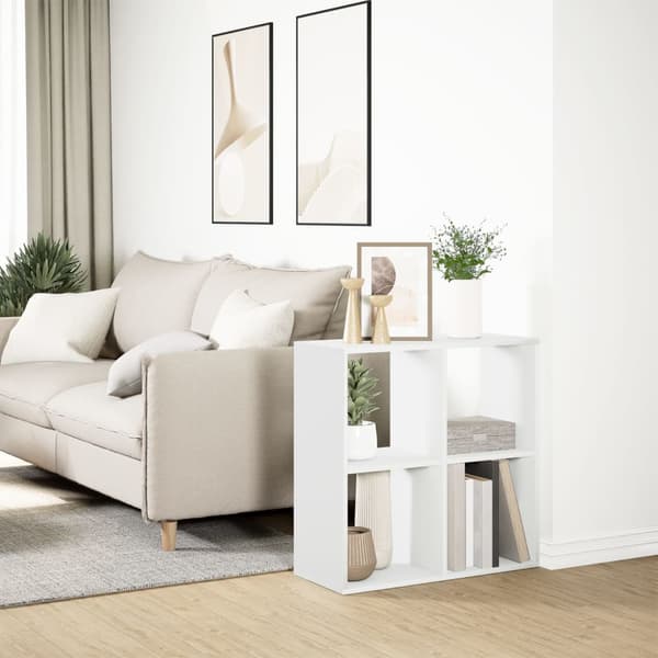 vidaXL Hyllenhet, Vit, 69,5x29x69,5cm, Träbaserat material