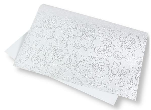 Glittrigt dekorpapper 140g 40x60cm silver 5 ark
