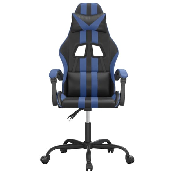 vidaXL drejelig gamingstol sort og blå kunstlæder