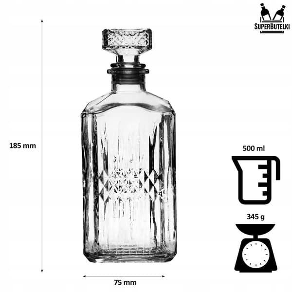 Sæt - 5x 500 ml karaffel med glasprop