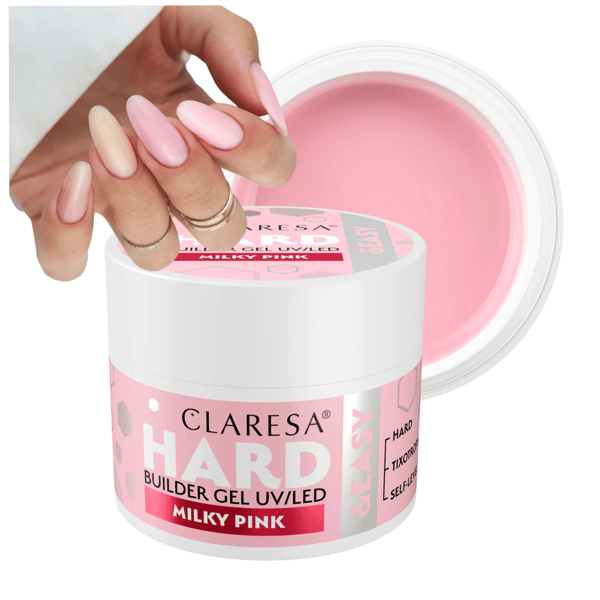 CLARESA Żel HARD&EASY BUILDER GEL MJÖLKROSA 45G