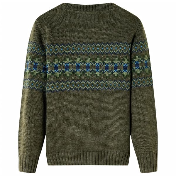 Børnestriktrøje, khaki, 92