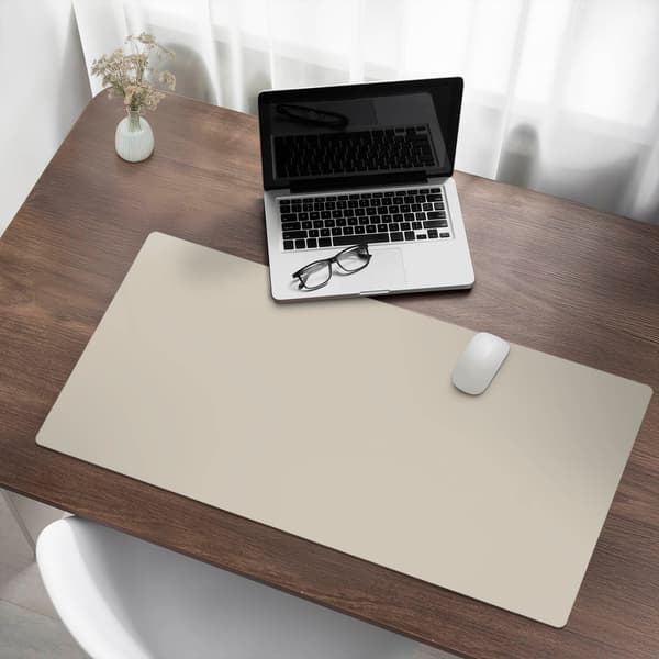 Antiglid skrivebordsmåtte med tryk, beige, 100x50 cm