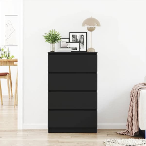 vidaXL kommode, sort, 60x35x98,5 cm, træbaseret materiale