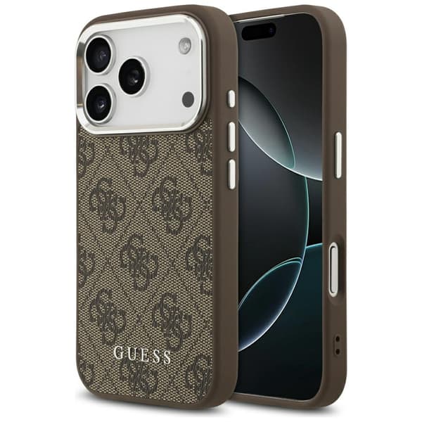 Guess 4G Classic Logo MagSafe-cover til iPhone 17 Pro brun