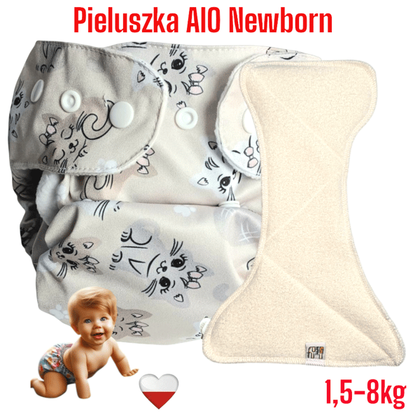 KITTY AIO återanvändbara mikrofiberblöjor för nyfödda