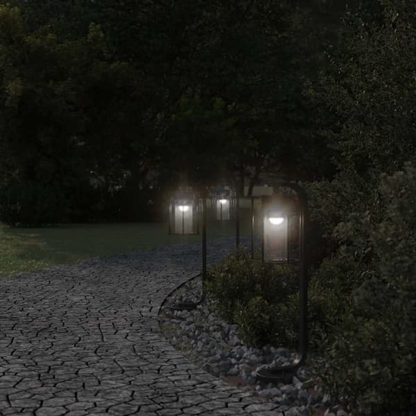 vidaXL havegulvlamper, 3 stk., sort, 60 cm, rustfrit stål