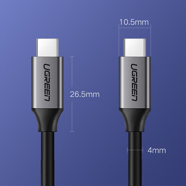USB-C 3.1 - USB-C 3.1 1,5 m kaapeli - harmaa